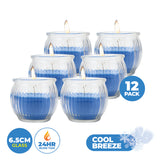 NNEDSZ Perfect Scent 12PCE Cool Breeze Scented Fragrant Candle Glass Holder 6.5cm
