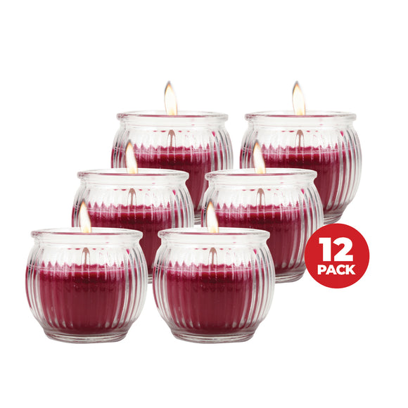 NNEDSZ Perfect Scent 12PCE Wild Berries Scented Fragrant Candle Glass Holder 6.5cm