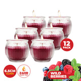 NNEDSZ Perfect Scent 12PCE Wild Berries Scented Fragrant Candle Glass Holder 6.5cm