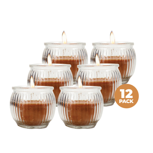 NNEDSZ Perfect Scent 12PCE Cinnamon Scented Fragrant Candle Glass Holder 6.5cm