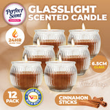 NNEDSZ Perfect Scent 12PCE Cinnamon Scented Fragrant Candle Glass Holder 6.5cm