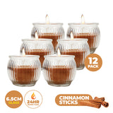 NNEDSZ Perfect Scent 12PCE Cinnamon Scented Fragrant Candle Glass Holder 6.5cm