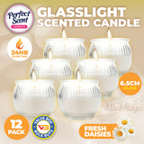 NNEDSZ Perfect Scent 12PCE Fresh Daisies Scented Fragrant Candle Glass Holder 6.5cm
