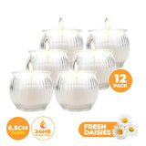 NNEDSZ Perfect Scent 12PCE Fresh Daisies Scented Fragrant Candle Glass Holder 6.5cm