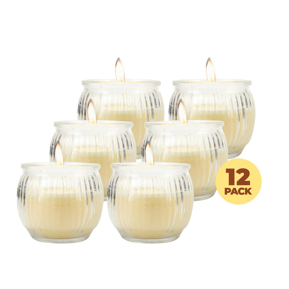 NNEDSZ Perfect Scent 12PCE Vanilla Scented Fragrant Candle Glass Holder 6.5cm