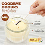 NNEDSZ Perfect Scent 12PCE Vanilla Scented Fragrant Candle Glass Holder 6.5cm