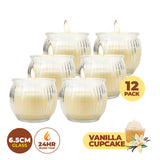 NNEDSZ Perfect Scent 12PCE Vanilla Scented Fragrant Candle Glass Holder 6.5cm