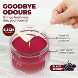 NNEDSZ Perfect Scent 12PCE Black Cherry Scented Fragrant Candle Glass Holder 6.5cm