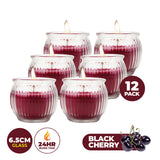 NNEDSZ Perfect Scent 12PCE Black Cherry Scented Fragrant Candle Glass Holder 6.5cm