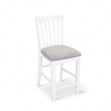NNEDSZ Laelia Tall Bar Chair Stool Set of 2 Solid Acacia Wood Coastal Furniture - White