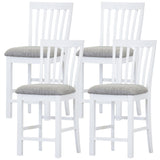 NNEDSZ Laelia Tall Bar Chair Stool Set of 4 Solid Acacia Wood Coastal Furniture - White