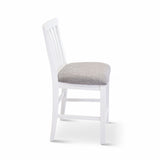 NNEDSZ Laelia Tall Bar Chair Stool Set of 6 Solid Acacia Wood Coastal Furniture - White