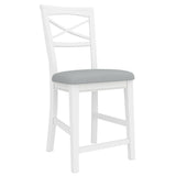 NNEDSZ Daisy Tall Bar Chair Stool Set of 2 Solid Acacia Wood Hampton Furniture - White