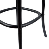 NNEDSZ 2pc Crossback Bar Stools Dining Chair Solid Birch Timber Rattan Seat Black