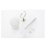 NNEDSZ Toilet Brush Holder Wall Mount Rustproof Frosted Glass for Bathroom