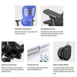 NNEDSZ Ergonomic Mesh Home & Office Chair 3D Adjustable Armrest Seat High Back Desk Computer Chair