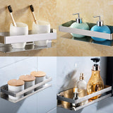 NNEDSZ Brushed Bathroom Shower Shelf Kitchen Rack Storage Shelves Shampoo Holder Organizer