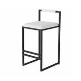NNEDSZ Interior Ave - La Maison Designer White Velvet Bar Stool - Set of 2