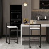NNEDSZ Interior Ave - La Maison Designer White Velvet Bar Stool - Set of 2