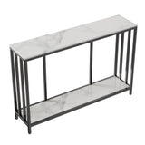 NNEDSZ Interior Ave - Bronte Dual Layer Marble Stone Console - Marble & Black