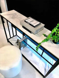 NNEDSZ Interior Ave - Bronte Dual Layer Marble Stone Console - Marble & Black