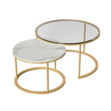 NNEDSZ Interior Ave - Elle Luxe - Marble & Gold Nested Coffee Table
