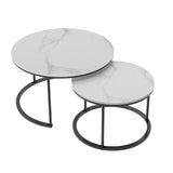 NNEDSZ Interior Ave - Executive Stone Nested Coffee Table Set - White & White