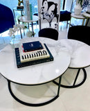 NNEDSZ Interior Ave - Executive Stone Nested Coffee Table Set - White & White