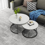 NNEDSZ Interior Ave - Executive Stone Nested Coffee Table Set - White & White