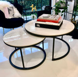 NNEDSZ Interior Ave - Executive Stone Nested Coffee Table Set - White & White