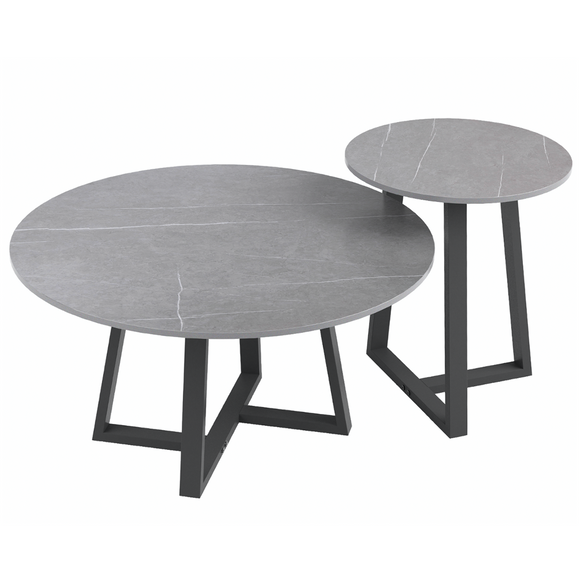 NNEDSZ Interior Ave - Broadway Two Tier Stone Coffee Table Set