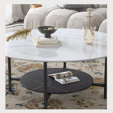 NNEDSZ Interior Ave - Duke Round Two Tier Stone Coffee Table