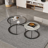 NNEDSZ Interior Ave - Elle Luxe - Marble & Black Nested Coffee Table Set