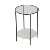 NNEDSZ Interior Ave - Cosmopolitan Two Tier Mix Side Table - Marble & Glass