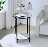 NNEDSZ Interior Ave - Cosmopolitan Two Tier Mix Side Table - Marble & Glass