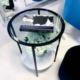 NNEDSZ Interior Ave - Cosmopolitan Two Tier Mix Side Table - Marble & Glass