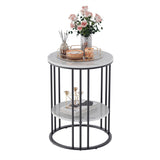 NNEDSZ Interior Ave - Cleo Black Two Shelf Stone Side Table