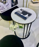 NNEDSZ Interior Ave - Cleo Black Two Shelf Stone Side Table