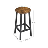 NNEDSZ Set of 2 Bar Chairs Steel Frame 65 cm Tall