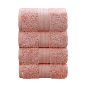NNEDSZ 4 Piece Cotton Bath Towels Set - Coral