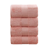 NNEDSZ 4 Piece Cotton Bath Towels Set - Coral