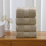 NNEDSZ 4 Piece Cotton Bath Towels Set - Sandstone