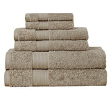 NNEDSZ Luxury 6 Piece Soft and Absorbent Cotton Bath Towel Set - Sandstone