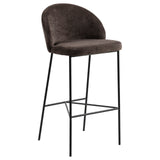 NNEDSZ Nelson Barstool Brown Fabric Steel Black Legs