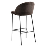 NNEDSZ Nelson Barstool Brown Fabric Steel Black Legs