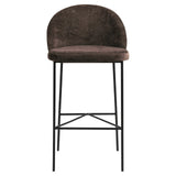 NNEDSZ Nelson Barstool Brown Fabric Steel Black Legs