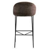 NNEDSZ Nelson Barstool Brown Fabric Steel Black Legs