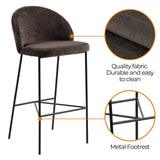 NNEDSZ Nelson Barstool Brown Fabric Steel Black Legs