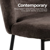 NNEDSZ Nelson Barstool Brown Fabric Steel Black Legs