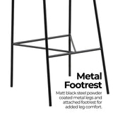 NNEDSZ Nelson Barstool Brown Fabric Steel Black Legs